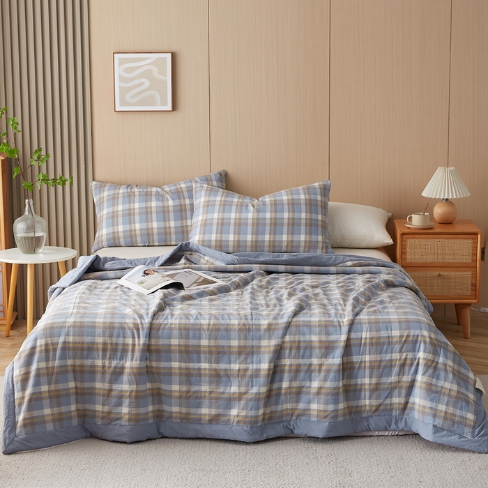 91家纺网 家纺一手货源 找家纺 猎鹿人家纺 2024新款水洗棉棉花夏被 简兮