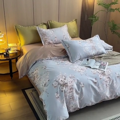 91家纺网 家纺一手货源 找家纺 怡家居 2024新款100支长绒棉印花四件套 倾城繁花