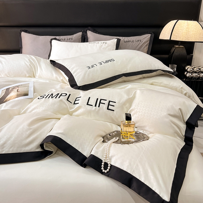 91家纺网 家纺一手货源 找家纺 艾米家居 2025水洗真丝提花系列简约生活 简约生活珍珠白