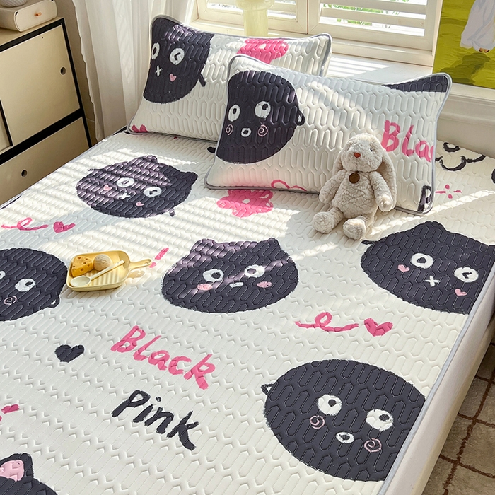 91家纺网 家纺一手货源 找家纺 慕澄家纺 2024新款小版印花0.5乳胶凉席系列 小煤球