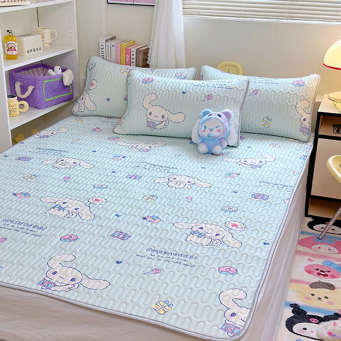 91家纺网 家纺一手货源 找家纺 澳萝拉 2024新款A类凉感丝三丽鸥乳胶凉席 开心大耳狗