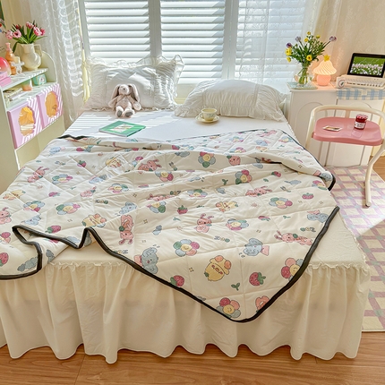 琪格格纺织 2024新款A类卡通印花清新大豆针织夏被 200*230cm-夏被 针织被-奇妙乐园