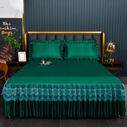 91家纺网 家纺一手货源 找家纺 （总）艾裙海  2025新款纯色床裙款冰丝凉席