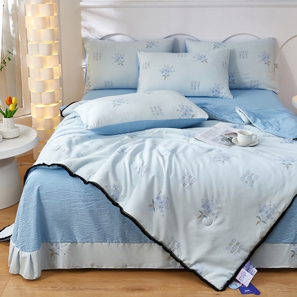 91家纺网 家纺一手货源 找家纺 （总）全美家居 2025新款直播爆款A类透气泡芙棉夏被四件套夏凉被空调被
