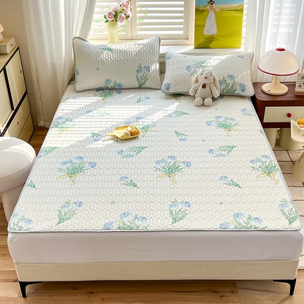 慕澄家纺 2024新款小版印花0.5乳胶凉席系列 祈愿