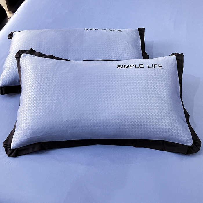 91家纺网 家纺一手货源 找家纺 艾米家居 2025水洗真丝提花系列简约生活 简约生活蓝灰