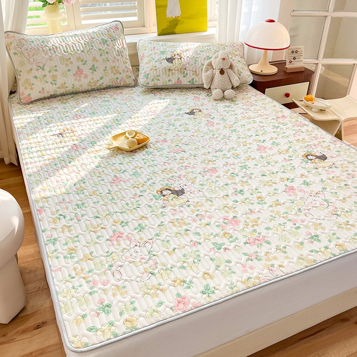 91家纺网 家纺一手货源 找家纺 慕澄家纺 2024新款小版印花0.5乳胶凉席系列 夏天