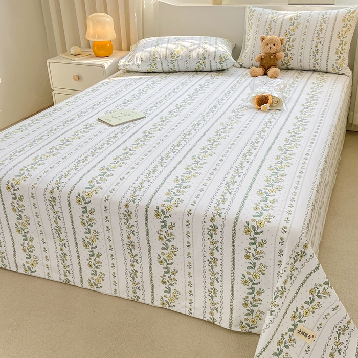 91家纺网 家纺一手货源 找家纺 卧趣家纺 2024新品全棉老粗布单品床单床笠系列-单品床单系列 伊甸园