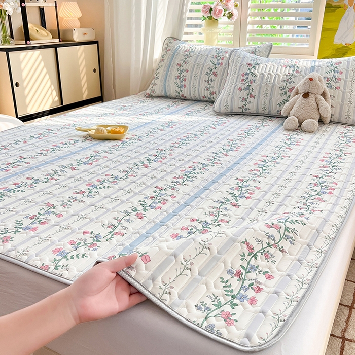 91家纺网 家纺一手货源 找家纺 慕澄家纺 2024新款小版印花0.5乳胶凉席系列 花藤