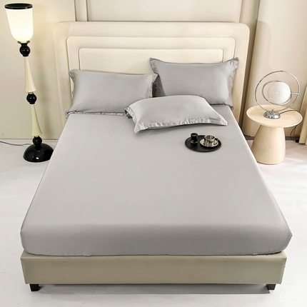 91家纺网 家纺一手货源 找家纺 锦罗绣 2024新款80s奥地利进口兰精天丝单床笠 椰子灰