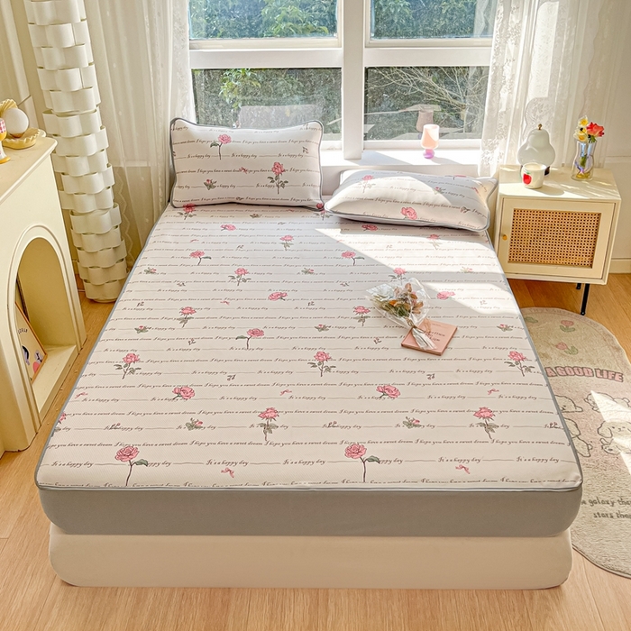 91家纺网 家纺一手货源 找家纺 星座 2025大斜纹复合冰丝凉席床笠款 佳吟小晚-床笠款