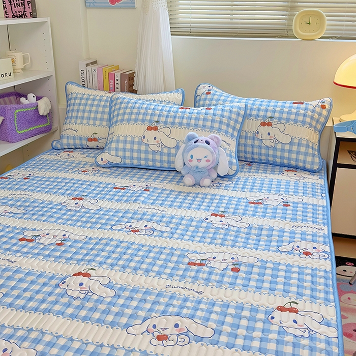 91家纺网 家纺一手货源 找家纺 澳萝拉 2024新款A类凉感丝三丽鸥乳胶凉席 樱桃大耳狗