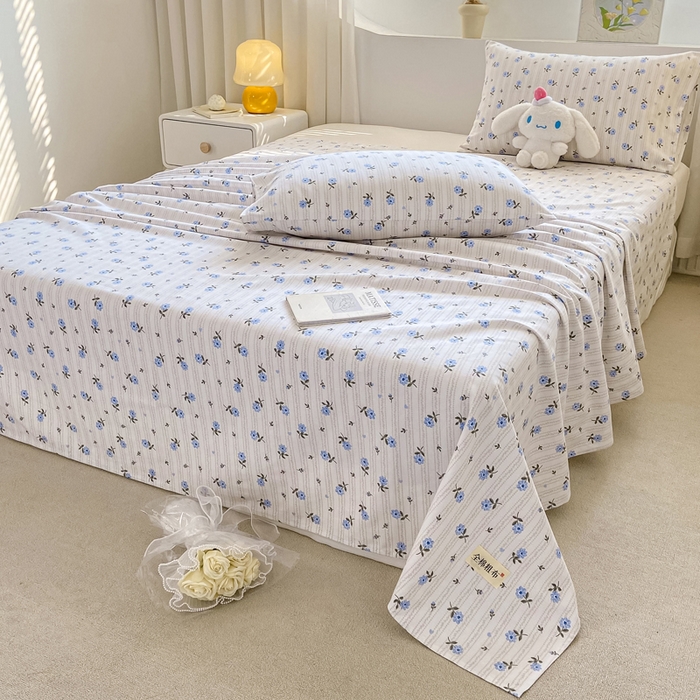 91家纺网 家纺一手货源 找家纺 卧趣家纺 2024新品全棉老粗布单品床单床笠系列-单品床单系列 半夏