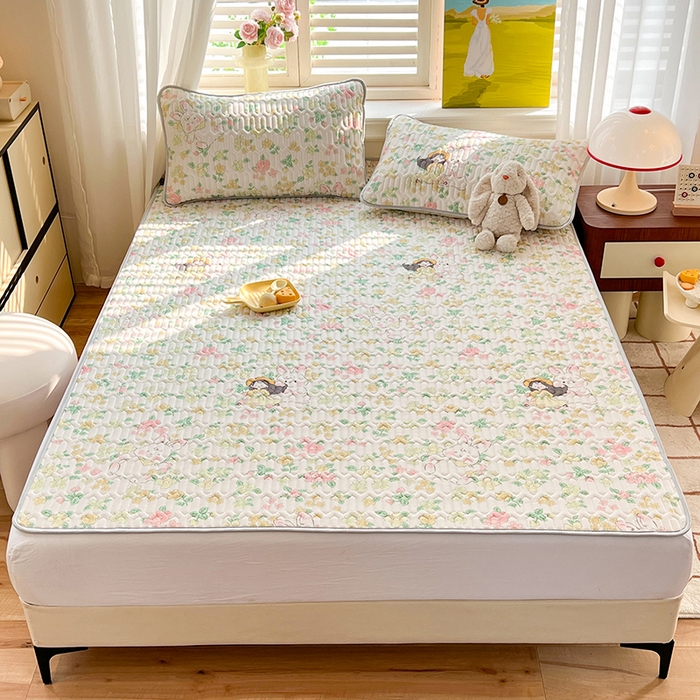 91家纺网 家纺一手货源 找家纺 慕澄家纺 2024新款小版印花0.5乳胶凉席系列 夏天