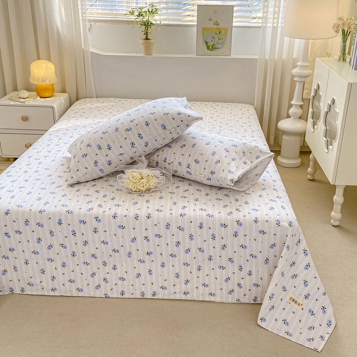 91家纺网 家纺一手货源 找家纺 卧趣家纺 2024新品全棉老粗布单品床单床笠系列-单品床单系列 半夏