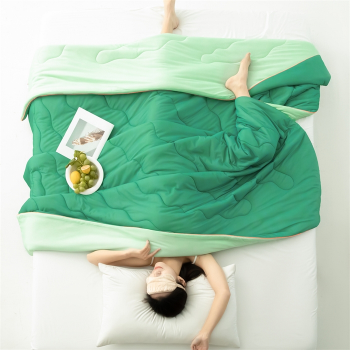 91家纺网 家纺一手货源 找家纺 古吉梦 2024新款冰激凌西瓜被夏凉被 西瓜绿