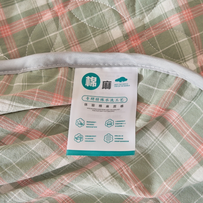 91家纺网 家纺一手货源 找家纺 杜先生 2024新款无印风水洗棉夹棉床笠 简兮格