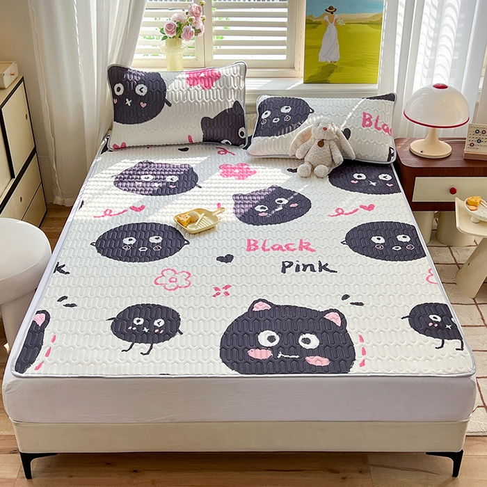 91家纺网 家纺一手货源 找家纺 慕澄家纺 2024新款小版印花0.5乳胶凉席系列 小煤球