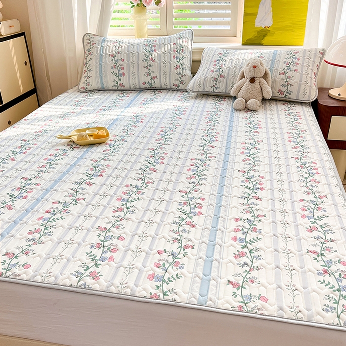 91家纺网 家纺一手货源 找家纺 慕澄家纺 2024新款小版印花0.5乳胶凉席系列 花藤