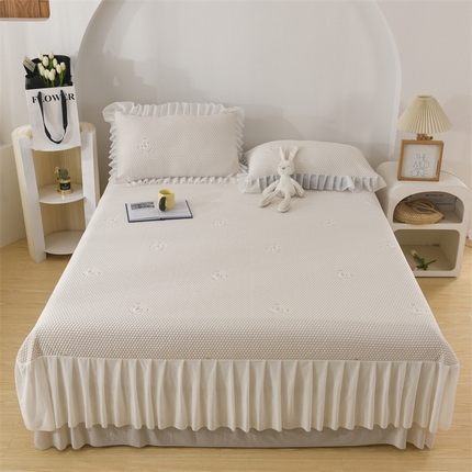 91家纺网 家纺一手货源 找家纺 （总）卡初家居（原微来） 2025新款A类抗菌凉豆豆床笠床裙款凉席--小熊系列