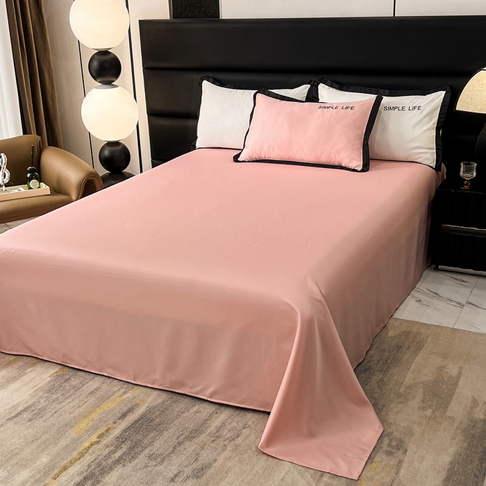 91家纺网 家纺一手货源 找家纺 艾米家居 2025水洗真丝提花系列简约生活 简约生活豆沙粉