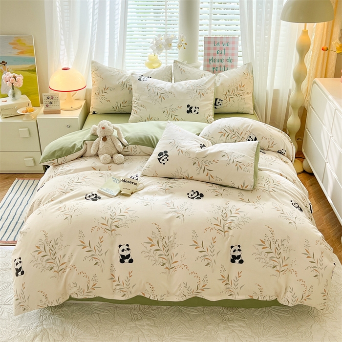 91家纺网 家纺一手货源 找家纺 （总）多品 2024新款水洗棉双层纱四件套