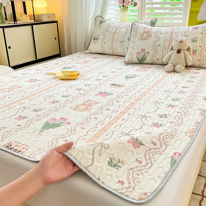 91家纺网 家纺一手货源 找家纺 慕澄家纺 2024新款小版印花0.5乳胶凉席系列 洛丽塔