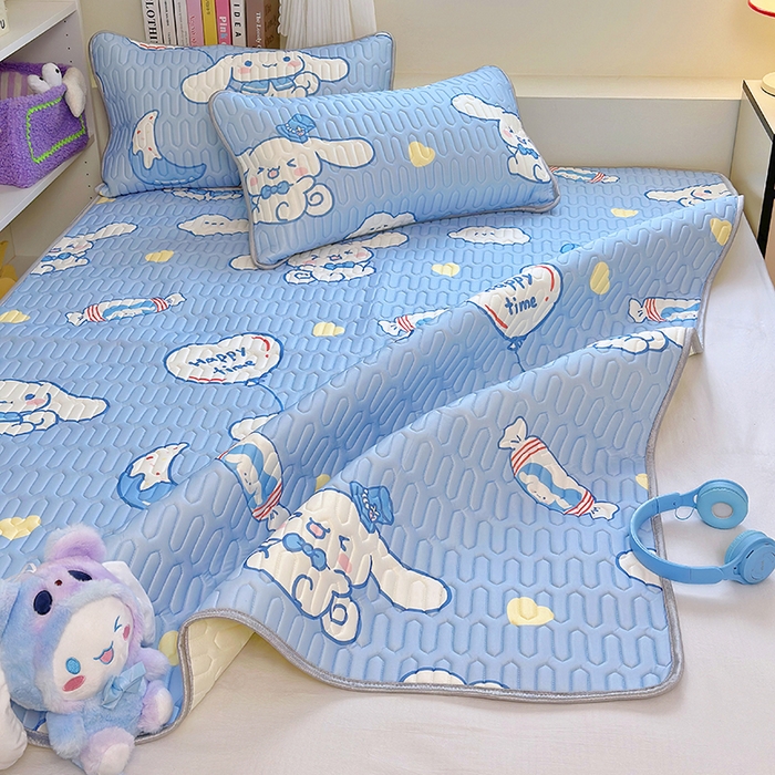 91家纺网 家纺一手货源 找家纺 澳萝拉 2024新款A类凉感丝三丽鸥乳胶凉席 画家大耳狗