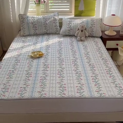 91家纺网 家纺一手货源 找家纺 慕澄家纺 2024新款小版印花0.5乳胶凉席系列 花藤