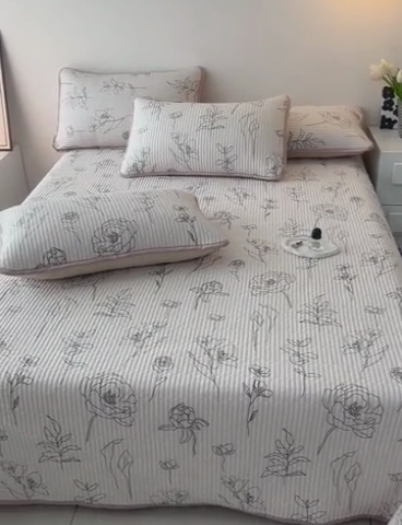 91家纺网 家纺一手货源 找家纺 茉夕 2024新款天丝印花床盖 含依粉