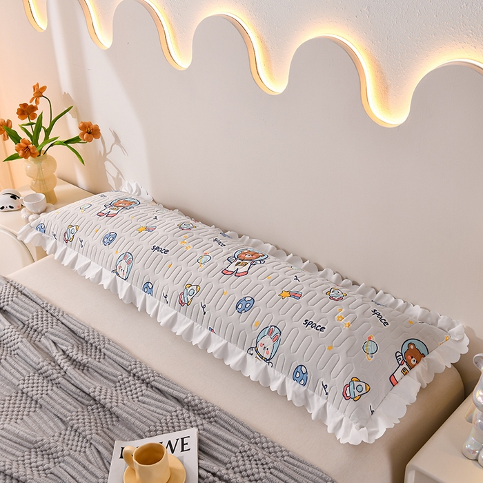 91家纺网 家纺一手货源 找家纺 艾兜坊 2024新款凉感丝枕双人款 机器熊