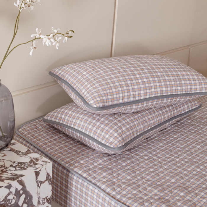 91家纺网 家纺一手货源 找家纺 杜先生 2024新款无印风水洗棉夹棉床笠 菲咖格