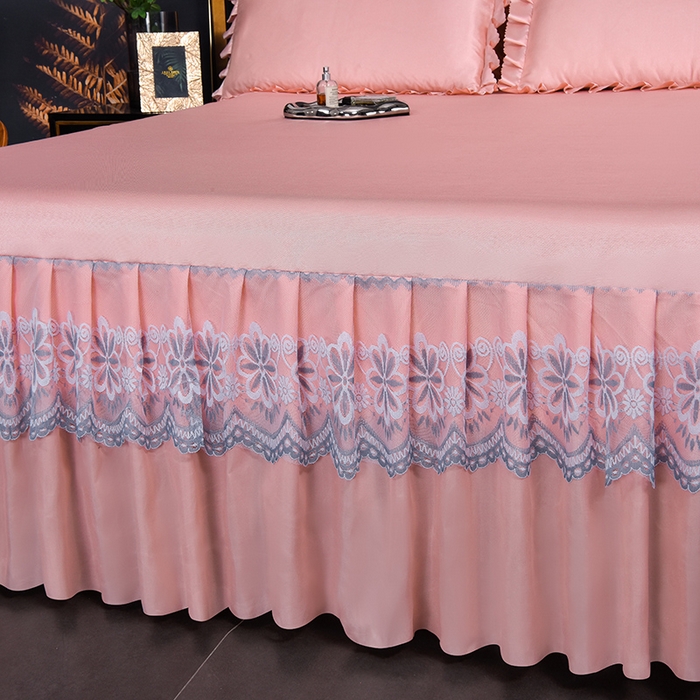 91家纺网 家纺一手货源 找家纺 艾裙海  2025新款纯色床裙款冰丝凉席 香槟玉