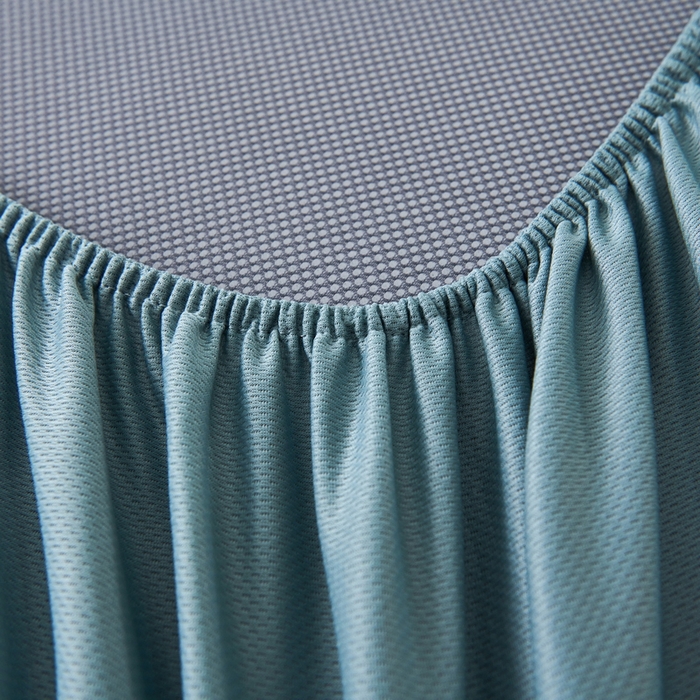 91家纺网 家纺一手货源 找家纺 宜派家纺 2024新款凉感丝刺绣凉席三件套 小花-蓝-床笠