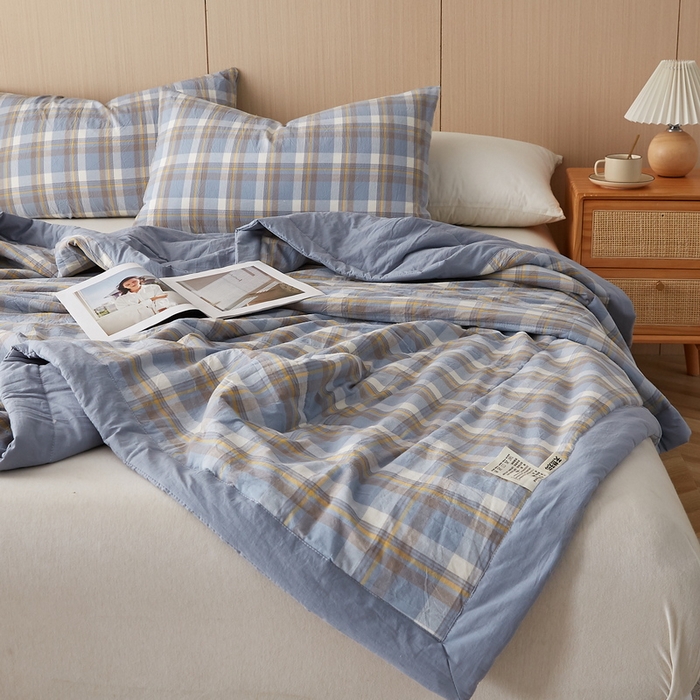 91家纺网 家纺一手货源 找家纺 猎鹿人家纺 2024新款水洗棉棉花夏被 简兮