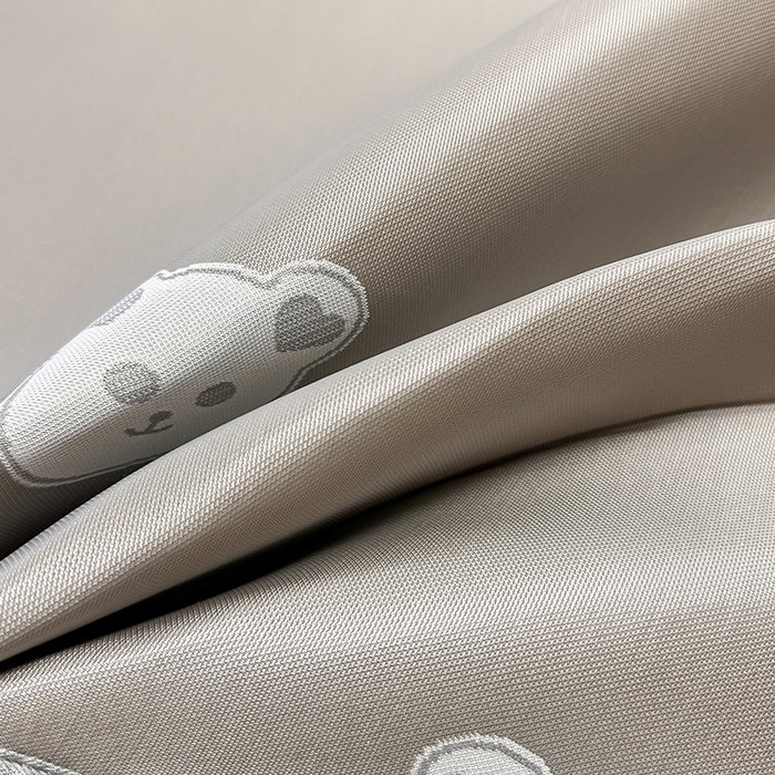 91家纺网 家纺一手货源 找家纺 全季家居 2024新款卡通提花系列PE凉感席 小熊-冰川灰