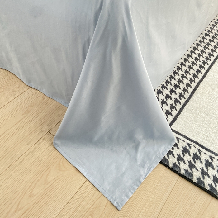 91家纺网 家纺一手货源 找家纺 黑马家居 2024新款双拼全棉四件套 宾利蓝+天蓝