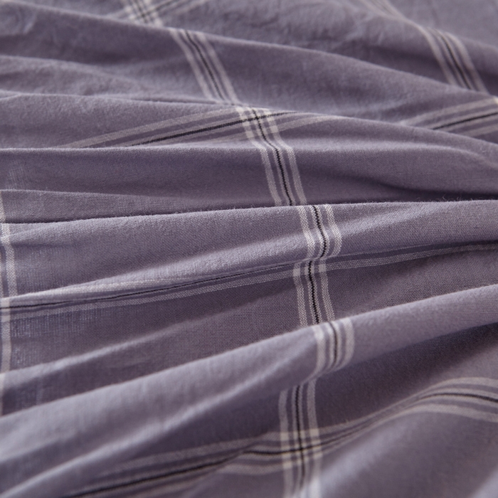 91家纺网 家纺一手货源 找家纺 杜先生 2024新款无印风水洗棉夹棉床笠 深灰大格