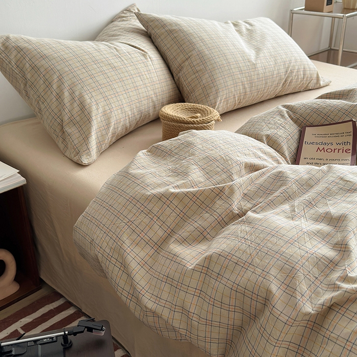 91家纺网 家纺一手货源 找家纺 水洗的故事 2024新款无印良品水洗棉四件套  赫本米