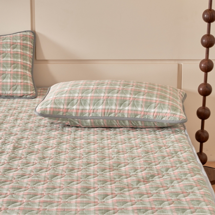 91家纺网 家纺一手货源 找家纺 杜先生 2024新款无印风水洗棉夹棉床笠 简兮格