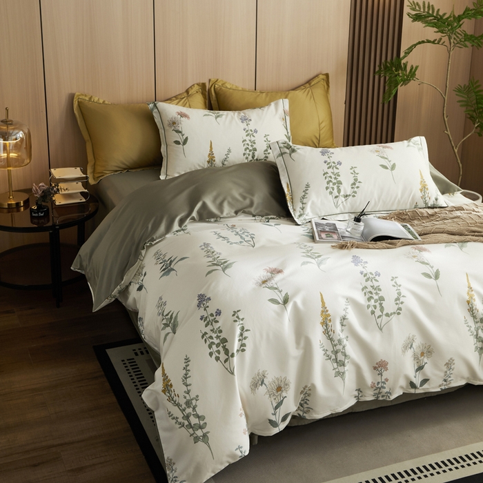 91家纺网 家纺一手货源 找家纺 怡家居 2024新款100支长绒棉印花四件套 雅典娜