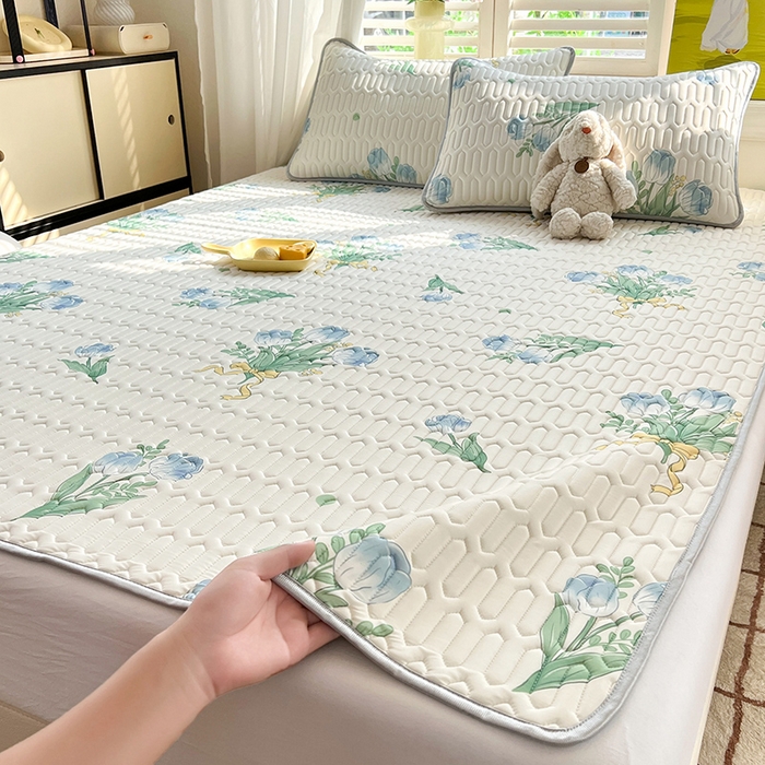 91家纺网 家纺一手货源 找家纺 慕澄家纺 2024新款小版印花0.5乳胶凉席系列 祈愿