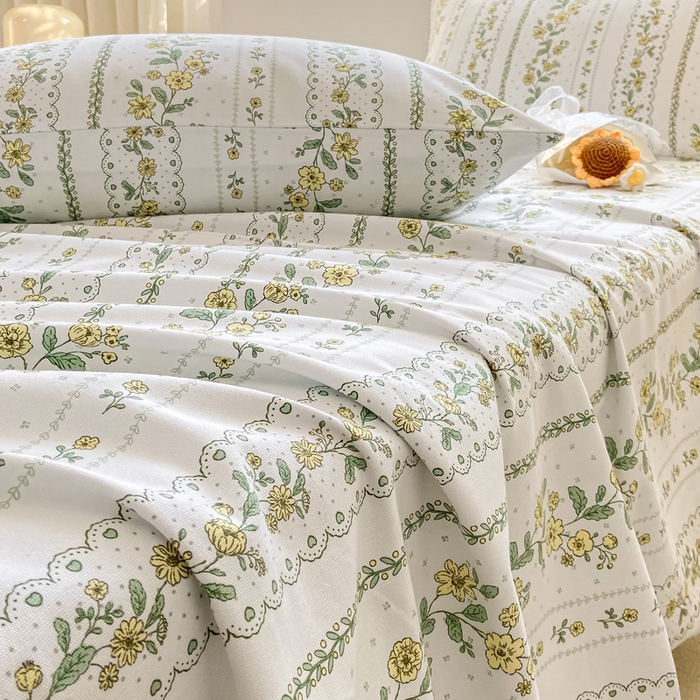 91家纺网 家纺一手货源 找家纺 卧趣家纺 2024新品全棉老粗布单品床单床笠系列-单品床单系列 伊甸园