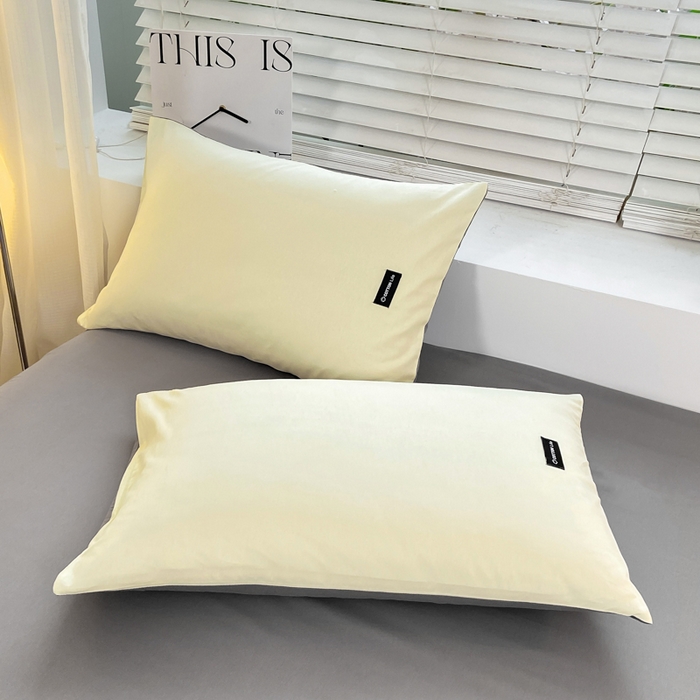 91家纺网 家纺一手货源 找家纺 黑马家居 2024新款双拼全棉四件套 奶白+中灰