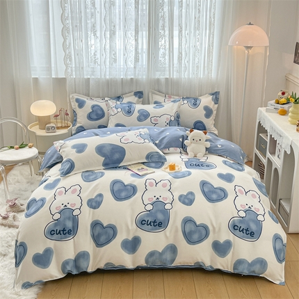 91家纺网 家纺一手货源 找家纺 （总）天之澜 2024新款植物羊绒简约斜纹磨毛四件套