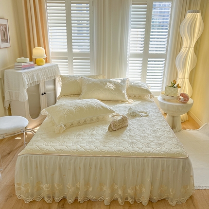 91家纺网 家纺一手货源 找家纺 （总）网红馆 2025新款凉感丝乳胶凉席夏被四件套床裙款