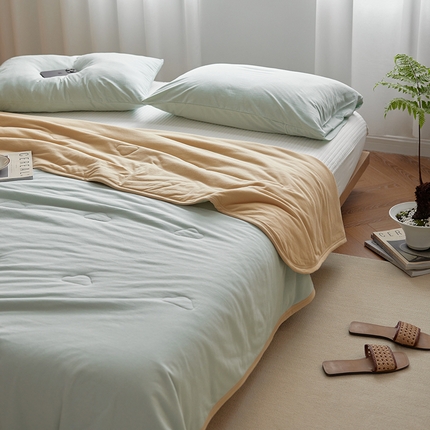 91家纺网 家纺一手货源 找家纺 （总）莱宁 2024新款a类全棉针织棉双拼云感夏被