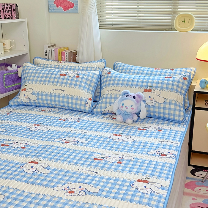 91家纺网 家纺一手货源 找家纺 澳萝拉 2024新款A类凉感丝三丽鸥乳胶凉席 樱桃大耳狗