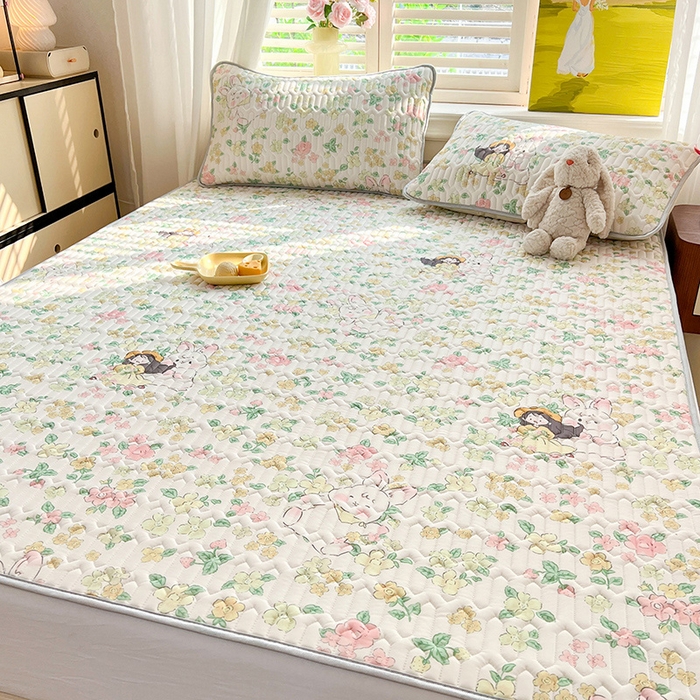 91家纺网 家纺一手货源 找家纺 慕澄家纺 2024新款小版印花0.5乳胶凉席系列 夏天