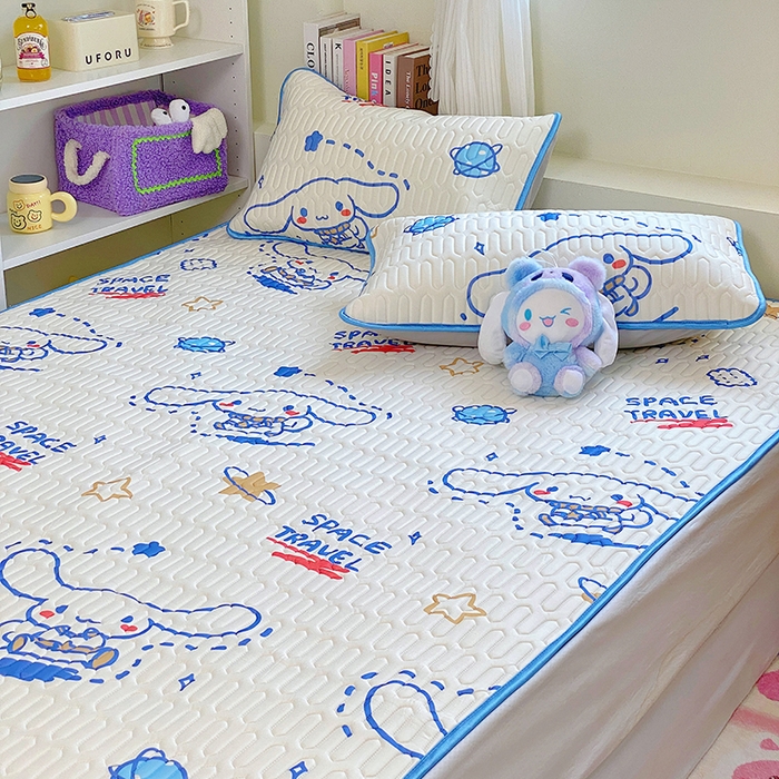 91家纺网 家纺一手货源 找家纺 澳萝拉 2024新款A类凉感丝三丽鸥乳胶凉席 星空大耳狗